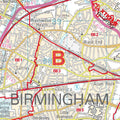 A sample area of the Greater Birmingham Postcode map sheet