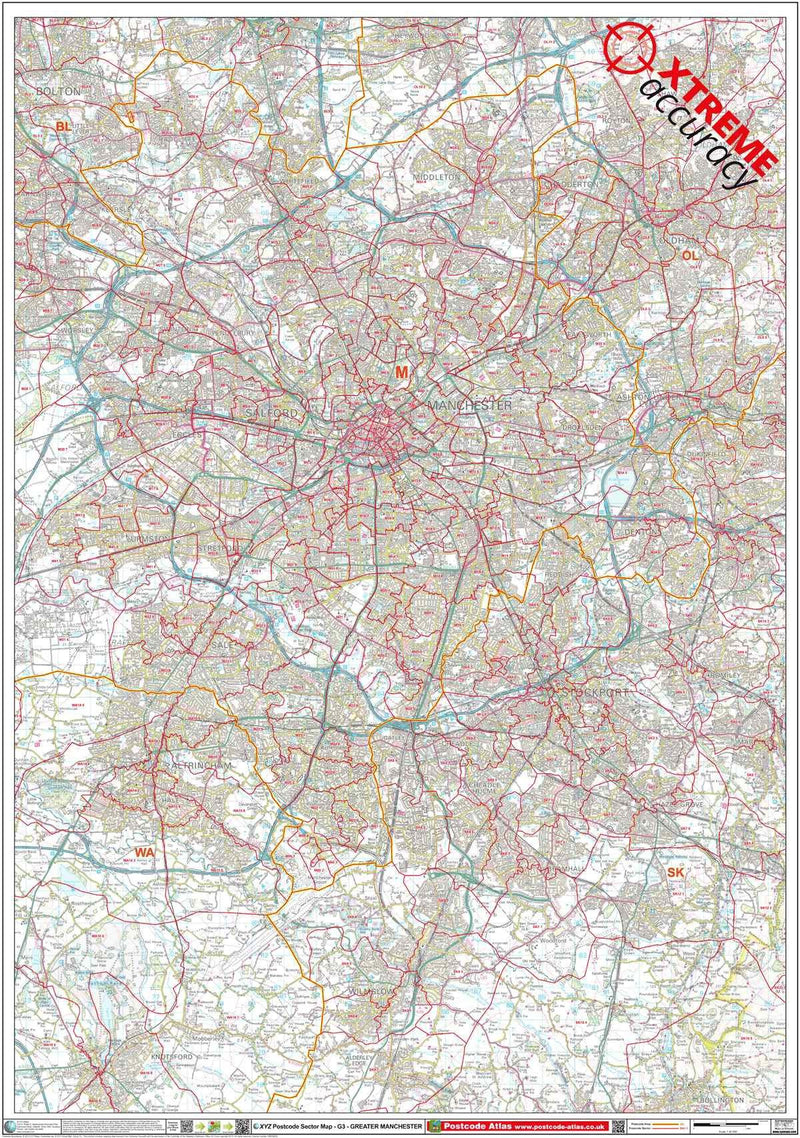Manchester Area Postcode Map PDF or GIF Download
