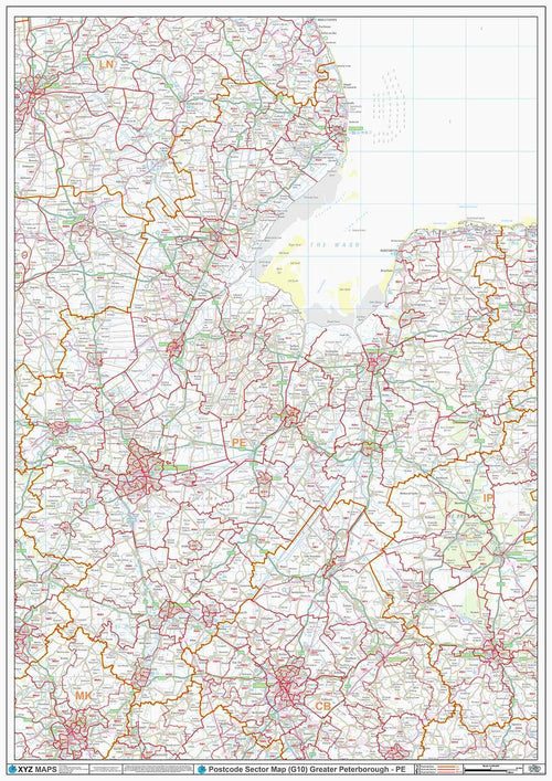 Greater Peterborough (PE) Area Postcode Sector Map (G10) PDF or GIF Download