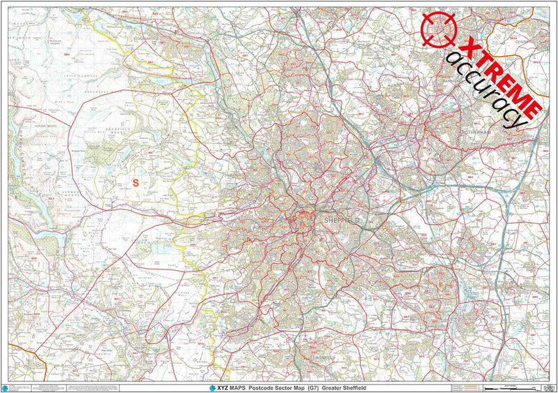 Sheffield Area Postcode Map PDF or GIF Download
