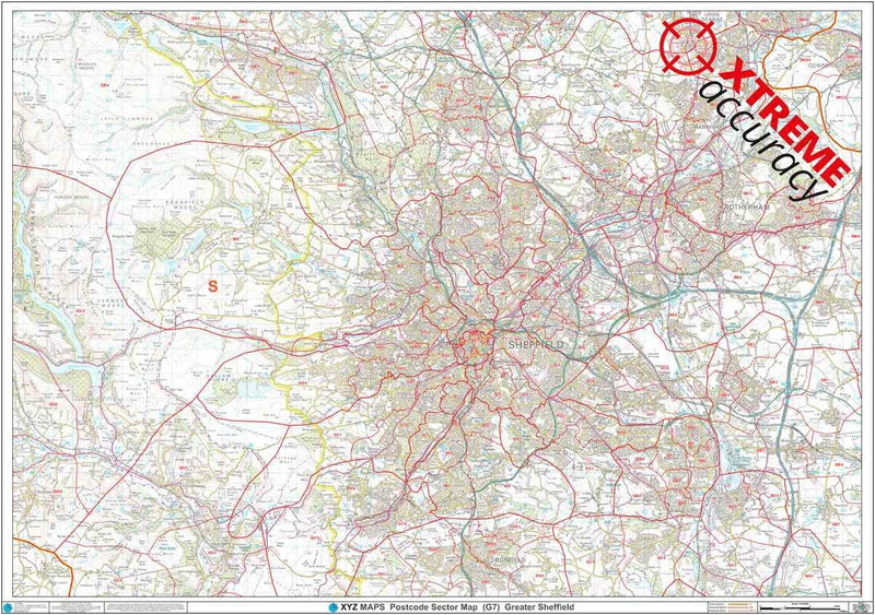 Sheffield Area Postcode Map Sheet