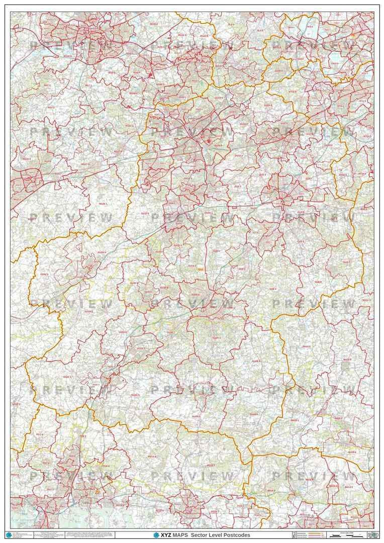 GU Postcode Map PDF or GIF Download