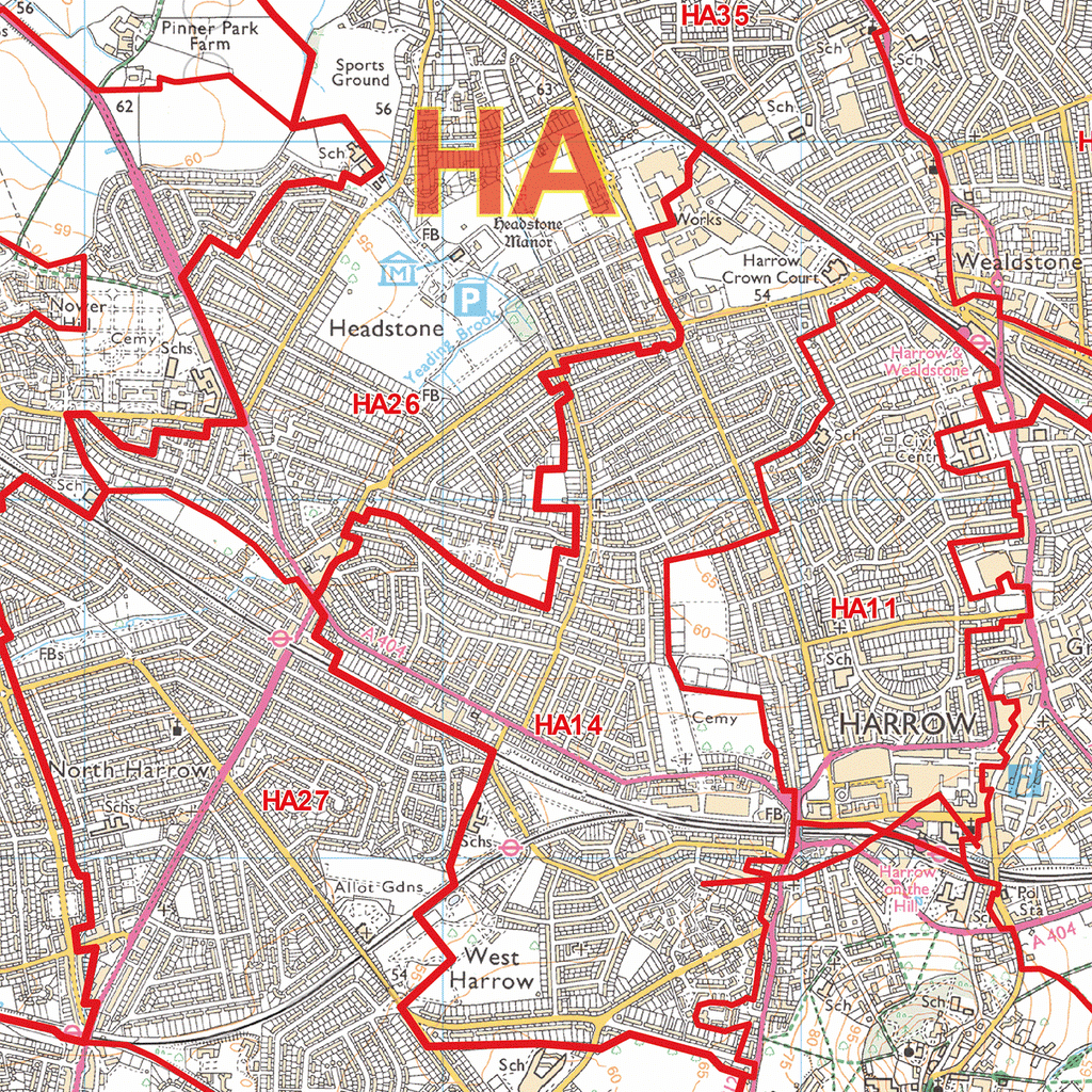 Harrow Postcode Map (HA) – Map Logic