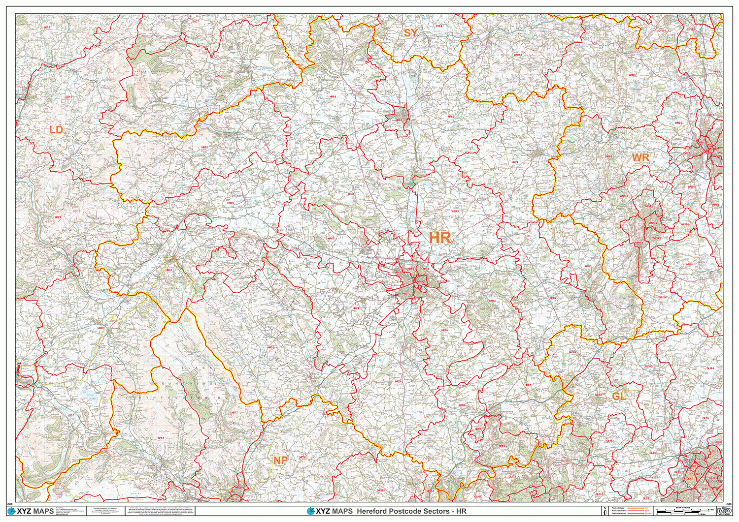 Hr3 Postcode Area Hereford Postcode Map (HR) – Map Logic