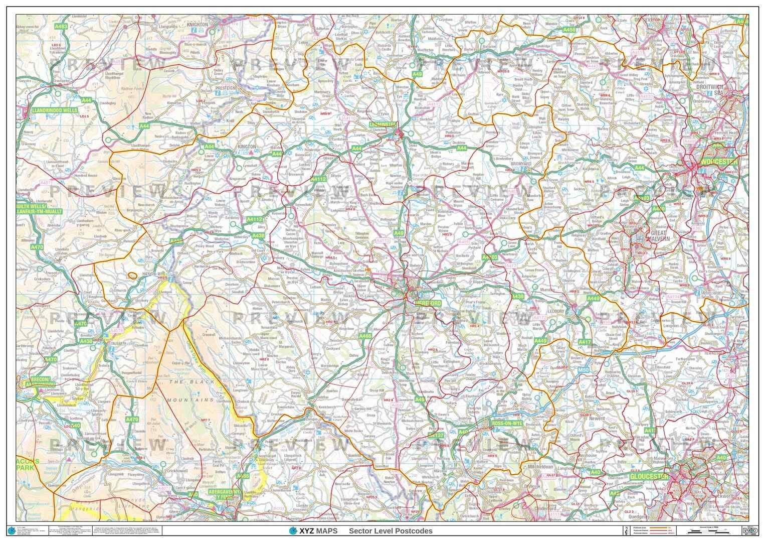 HR Postcode Map For The Hereford Postcode Area GIF Or PDF Download hr-postcode-map-for-the-hereford-postcode-area-gif-or-pdf-download