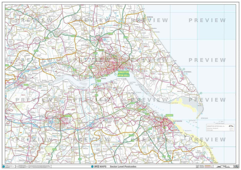 HU Postcode Map PDF or GIF Download