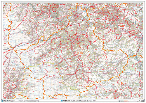 Huddersfield Postcode Map