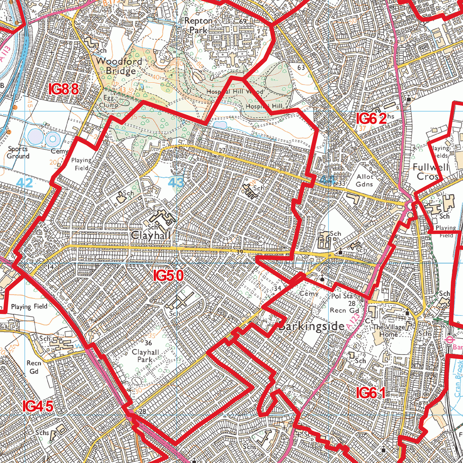 Ig7 Postcode Map Ilford Postcode Map (IG) – Map Logic