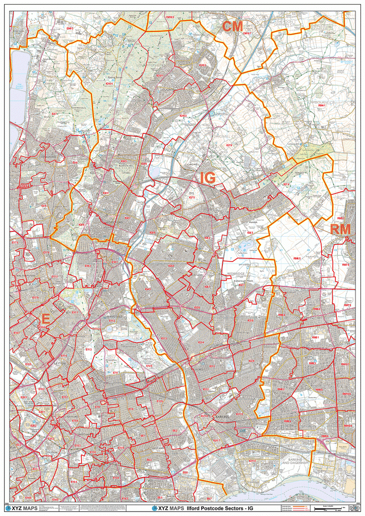 Ilford Postcode Map (IG) – Map Logic