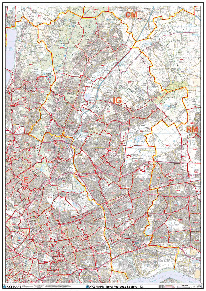 Ilford Postcode Map