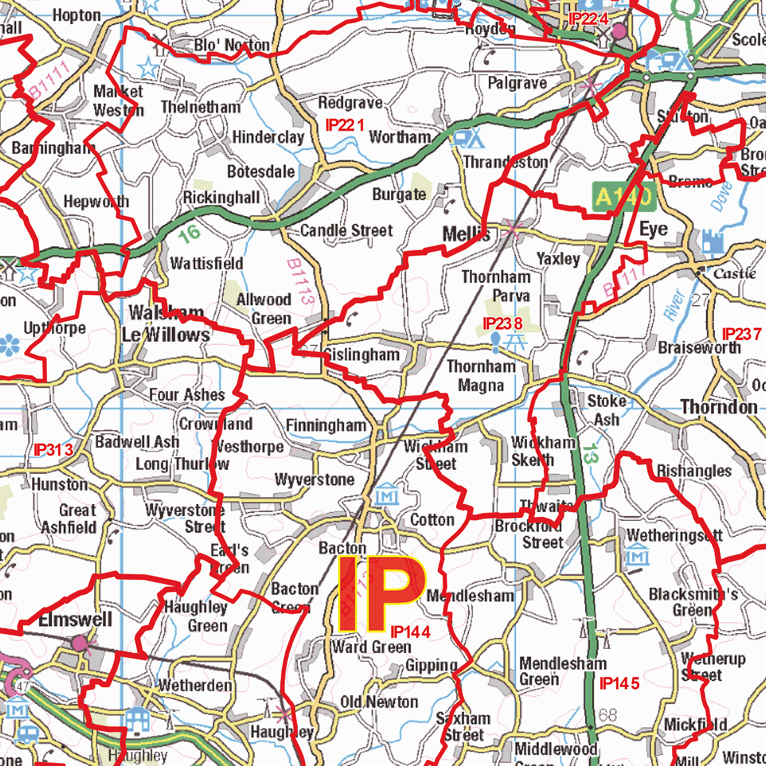 Ipswich Postcode Map (IP) – Map Logic
