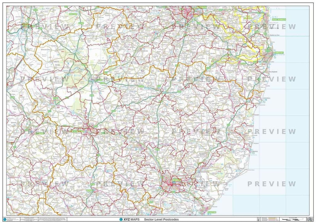 IP Postcode Map for the Ipswich Postcode Area GIF or PDF Download – Map ...