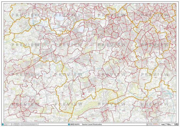 B Postcode Map for the Birmingham Postcode Area GIF or PDF Download ...