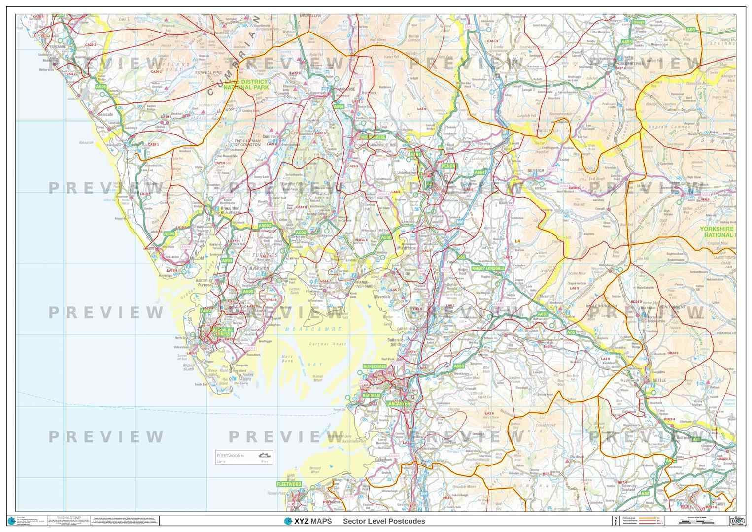 LA Postcode Map For The Lancaster Postcode Area GIF Or PDF Download la-postcode-map-for-the-lancaster-postcode-area-gif-or-pdf-download