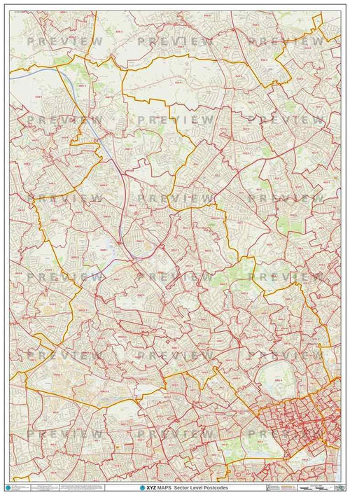 NW London Postcode Map PDF or GIF Download