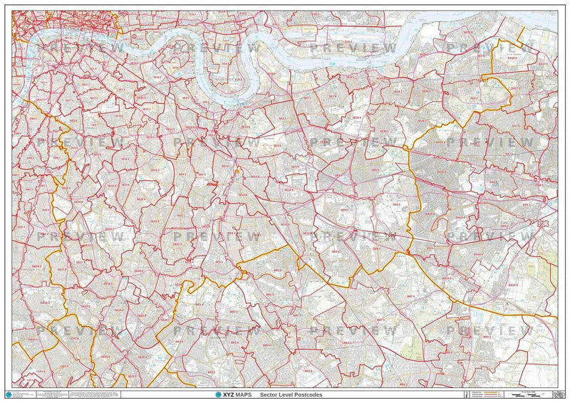 SE London Postcode Map PDF or GIF Download