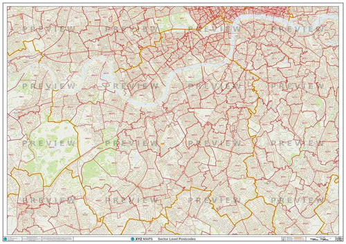 SW London Postcode Map PDF or GIF Download