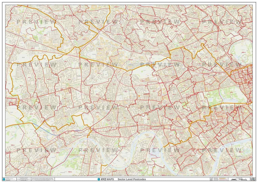 London Postcode Map for the W Postcode Area GIF or PDF Download – Map Logic