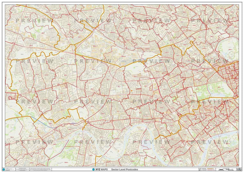 W London Postcode Map PDF or GIF Download