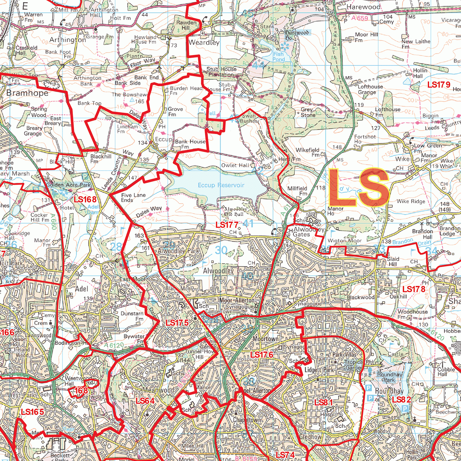 Ls Postcode Sector Map Leeds Postcode Map (LS) – Map Logic