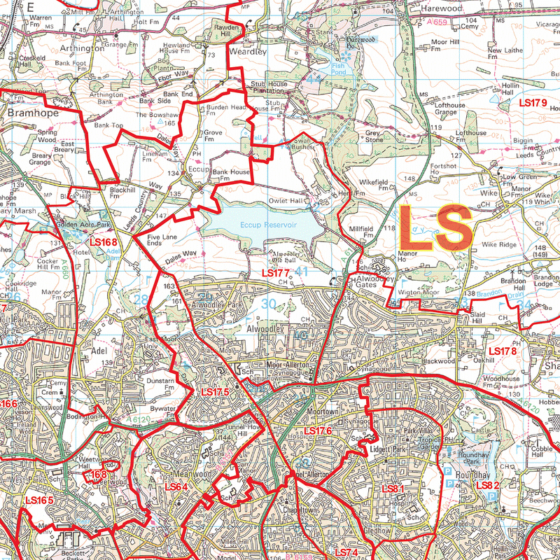 Leeds Postcode Map (LS) – Map Logic