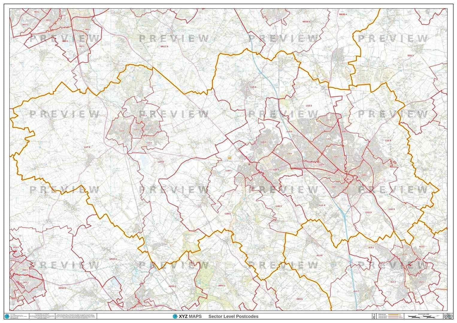 Lu3 Postcode LU Postcode Map for the Luton Postcode Area GIF or PDF Download – Map Logic
