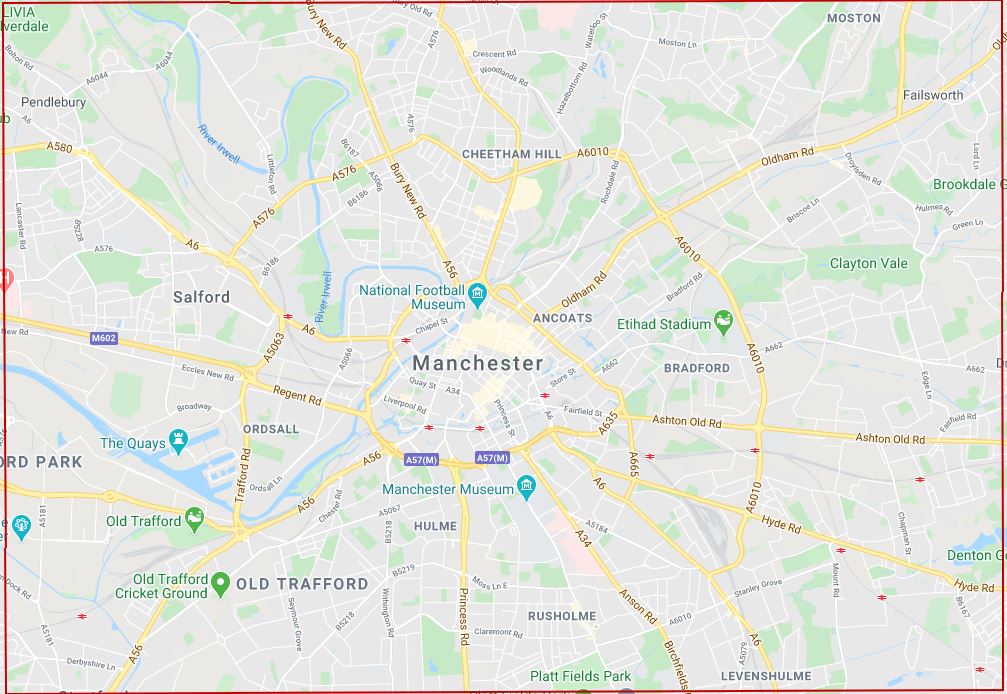 Manchester City Centre Laminated Postcode Sector Map – Map Logic