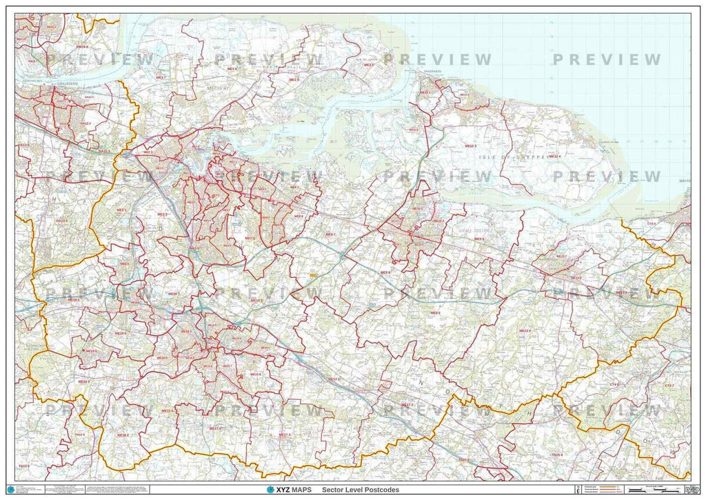 ME Postcode Map for the Medway Postcode Area GIF or PDF Download – Map ...