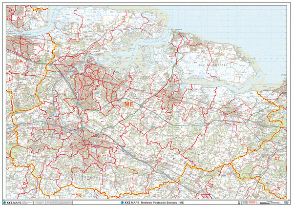 England & Wales Postcode District Map (D9) – Map Logic