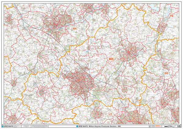 England & Wales Postcode District Map (D9) – Map Logic