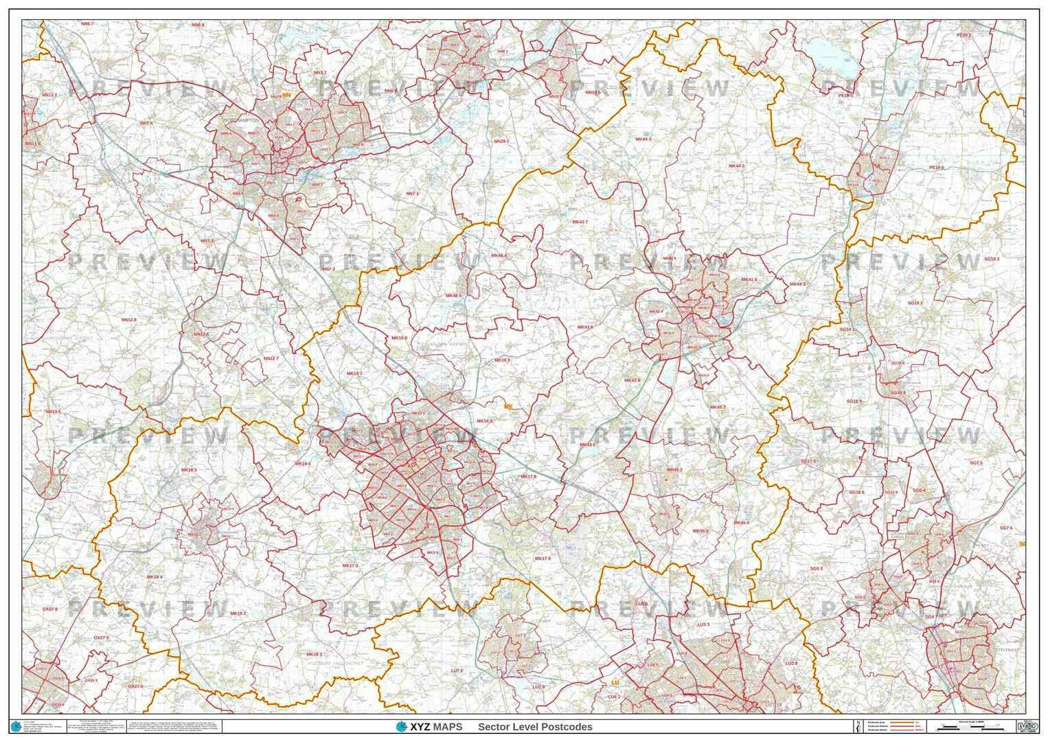 Mk17 Postcode Map MK Postcode Map for the Milton Keynes Postcode Area GIF or PDF Downloa ...