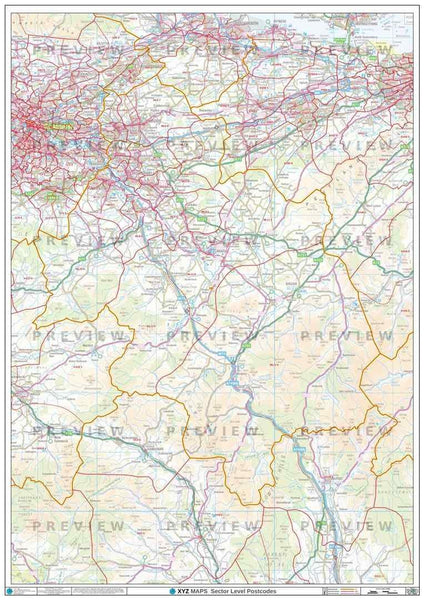 England & Wales Postcode District Map (D9) – Map Logic