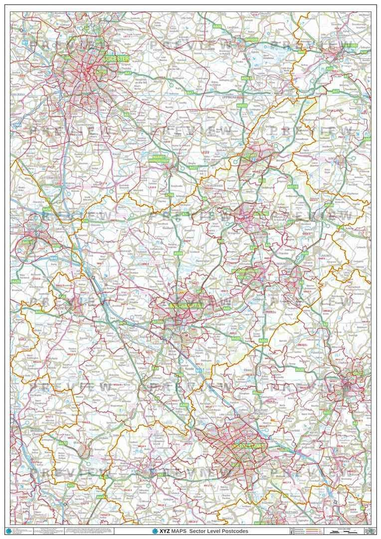 NN Postcode Map for the Northampton Postcode Area GIF or PDF Download ...