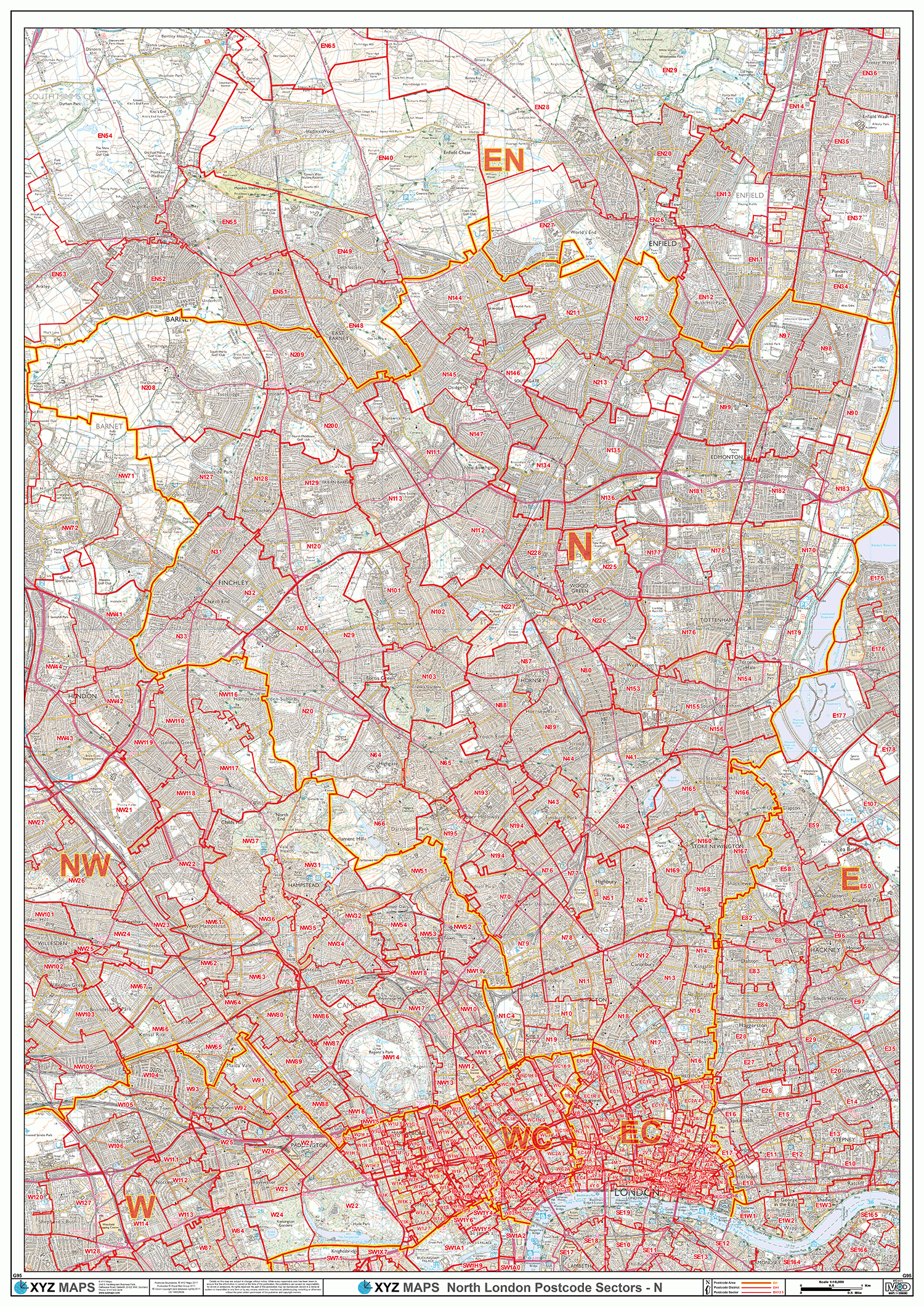 Ncl Postcode Map North London Postcode Map (N) – Map Logic