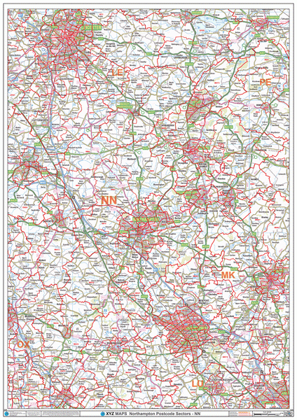 England & Wales Postcode District Map (D9) – Map Logic