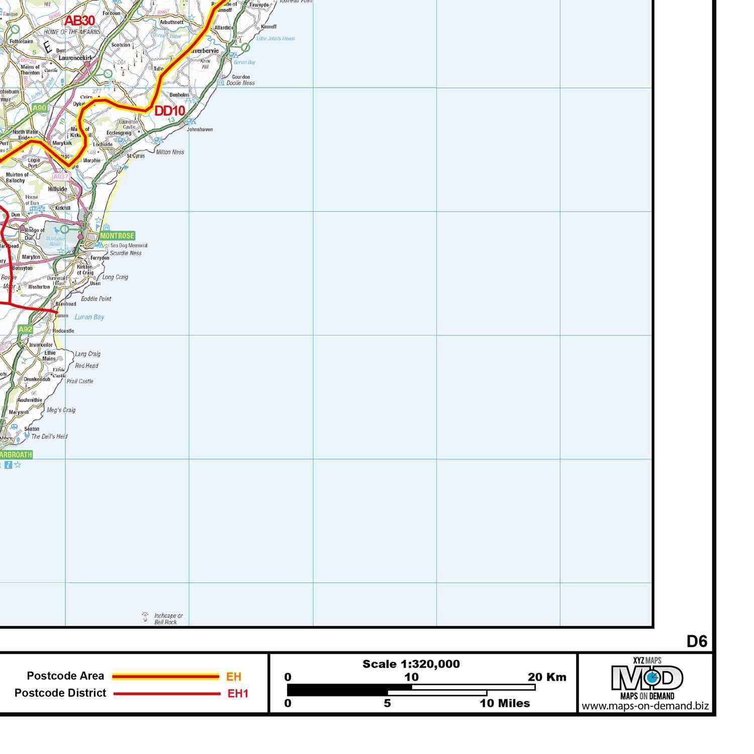 Northern Scotland Postcode District Map (D6) – Map Logic