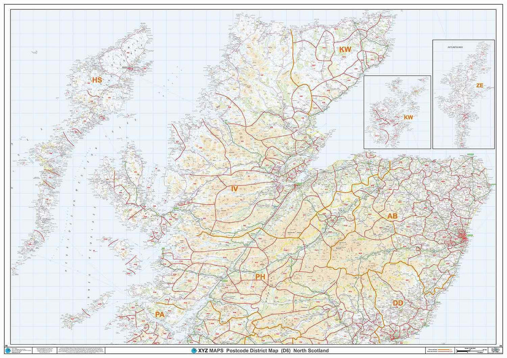 Northern Scotland Postcode District Map GIF or PDF Download (D6) – Map ...