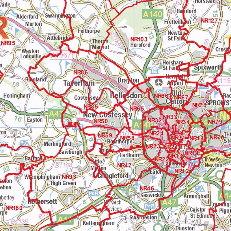Nr21 Postcode Norwich Postcode Map (NR) – Map Logic