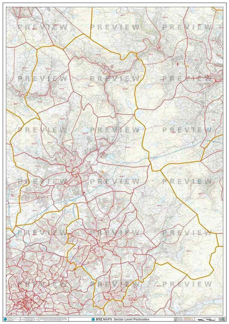 OL Postcode Map PDF or GIF Download