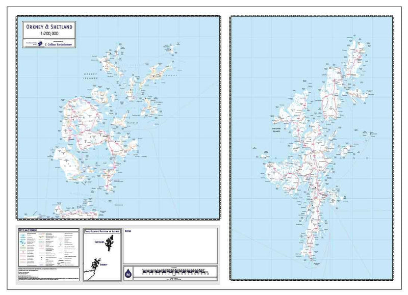 Map of Orkney and Shetland County