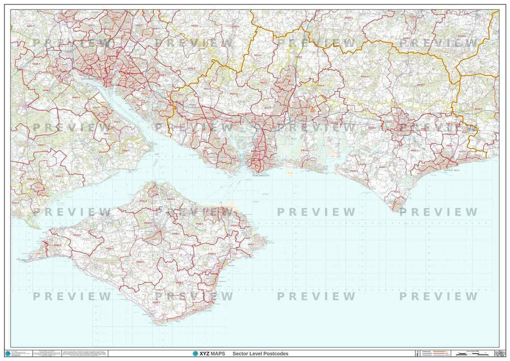 PO Postcode Map for the Portsmouth Postcode Area GIF or PDF Download ...