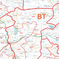 BT Postcode Map for the Northern Ireland Postcode Area GIF or PDF Down ...