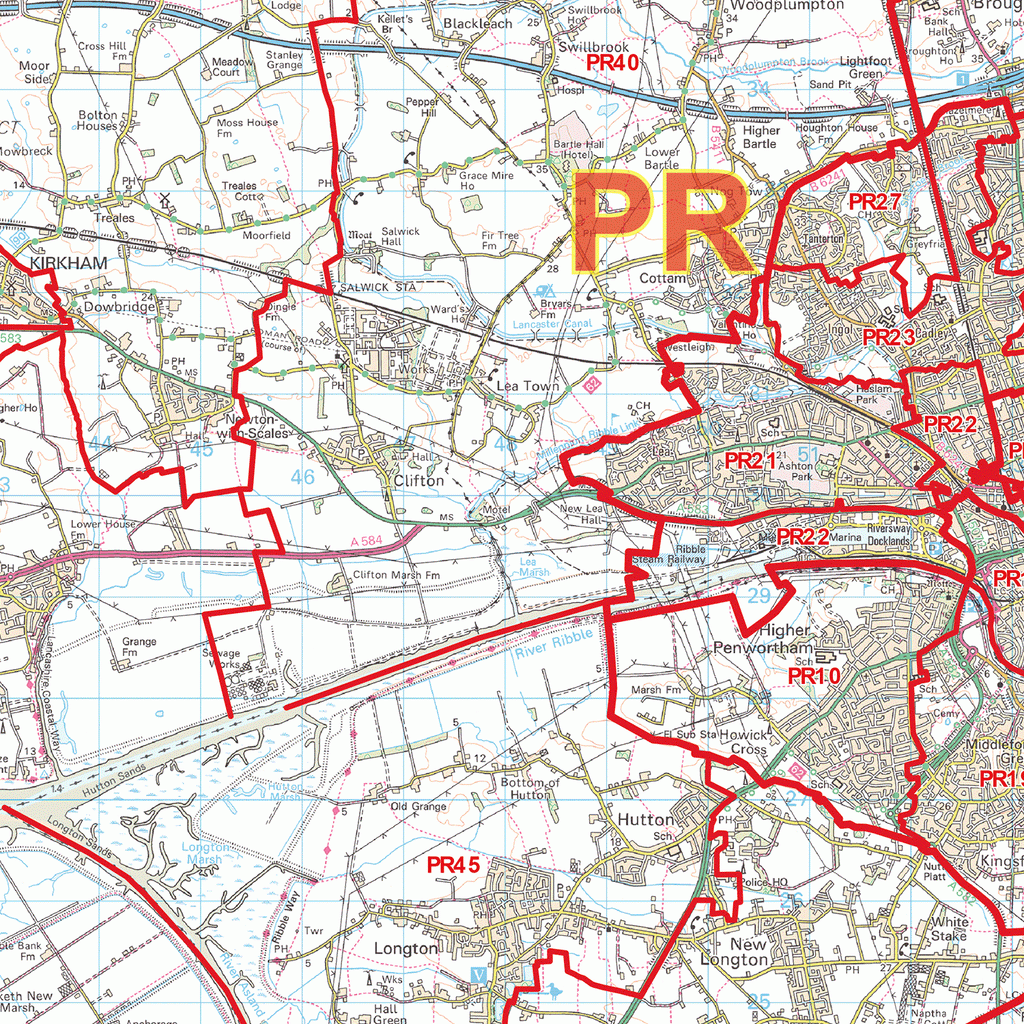 Preston Postcode Map (PR) – Map Logic