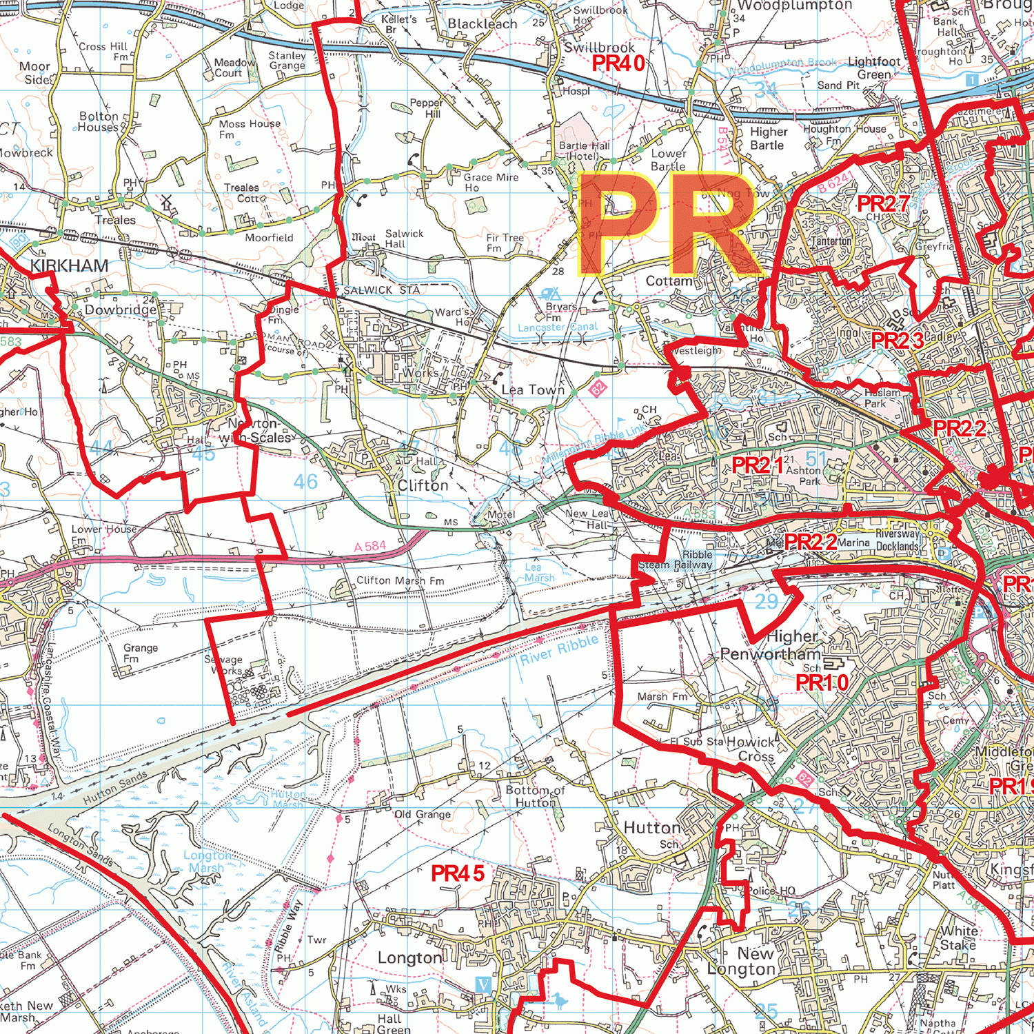 Pros Ton Postcode Preston Postcode Map (PR) – Map Logic