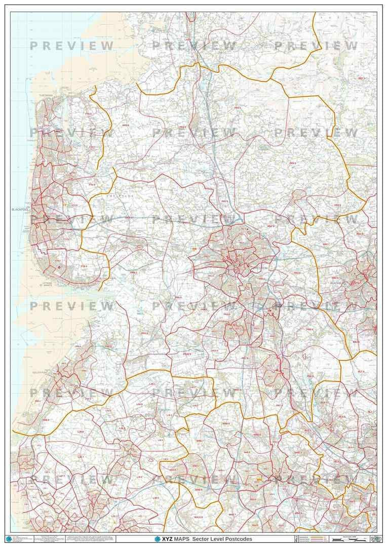 6530 Postcode Map PR Postcode Map for the Preston Postcode Area GIF or PDF Download – Map ...