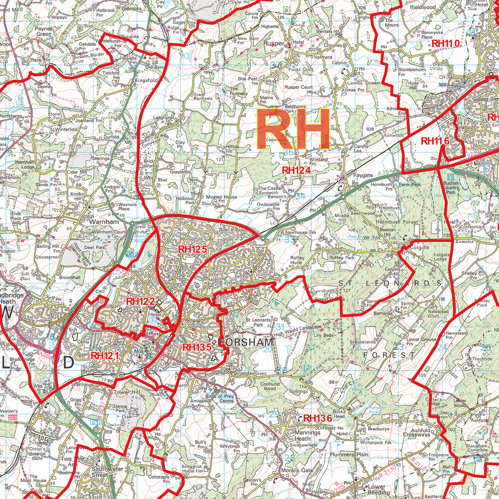 Rh11 Postcode Map Redhill Postcode Map (RH) – Map Logic