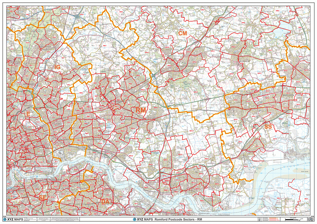 Romford Postcode Map (RM) – Map Logic
