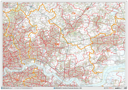 Romford Postcode Maps for the RM Postcode Area | Map Logic