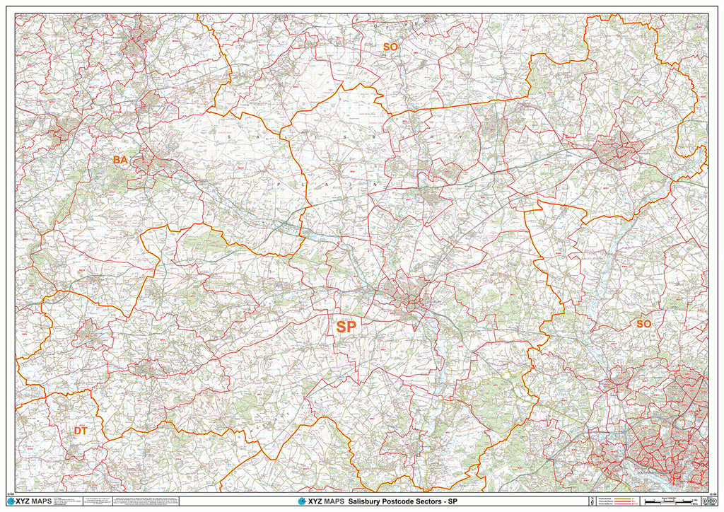 Salisbury Postcode Map (SP) – Map Logic