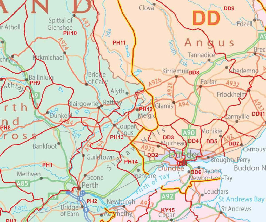 Scotland Postcode Map (D10) – Map Logic